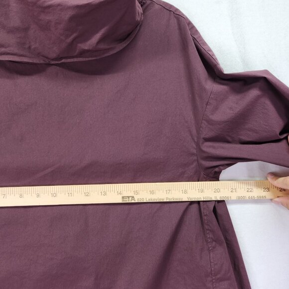 COS Roll Neck Tunic Top Size 4 Quarter Sleeve Minimalist Blouse Long Back Hem - Picture 4 of 16